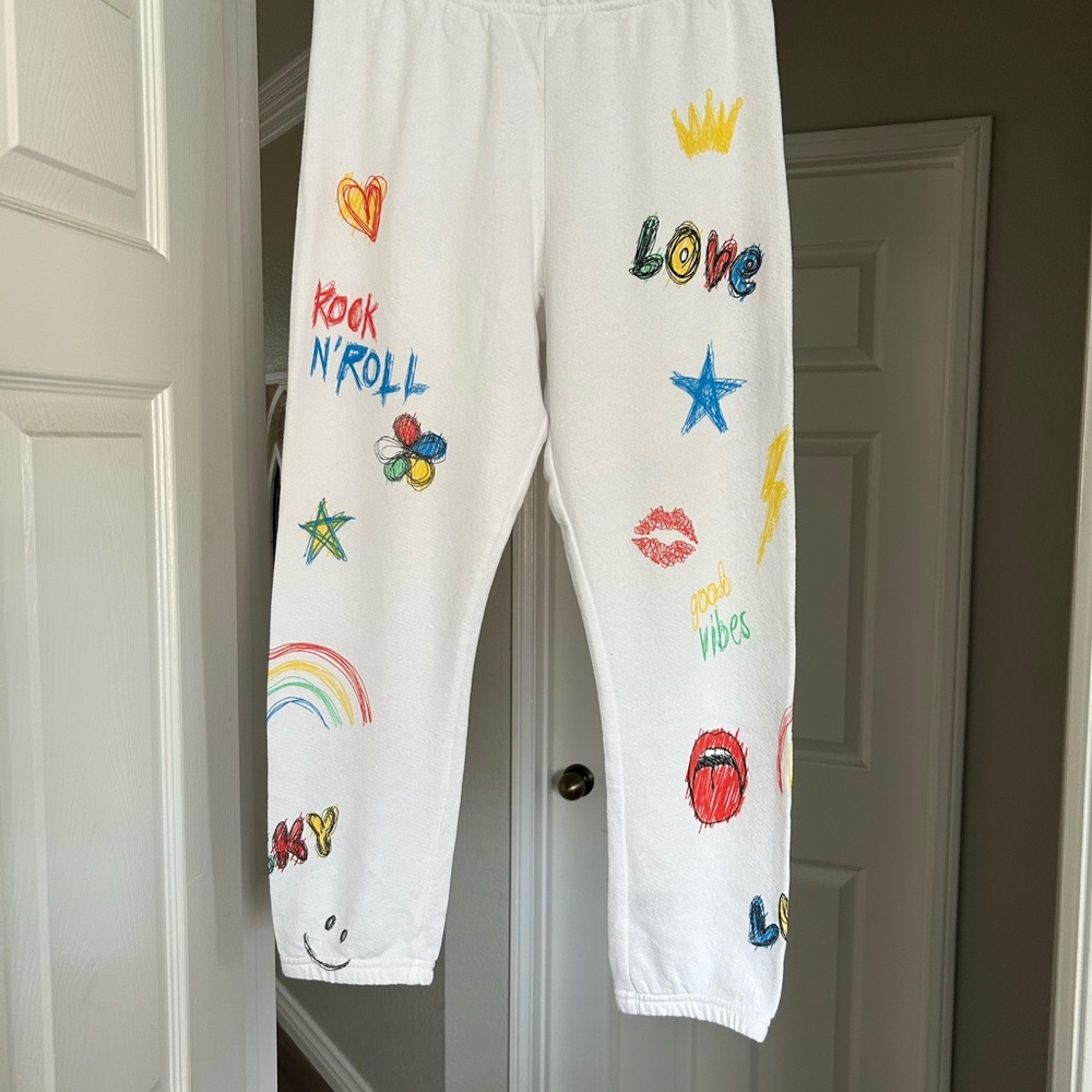 Lauren Moshi Rock N Roll Graphic Sweatpants